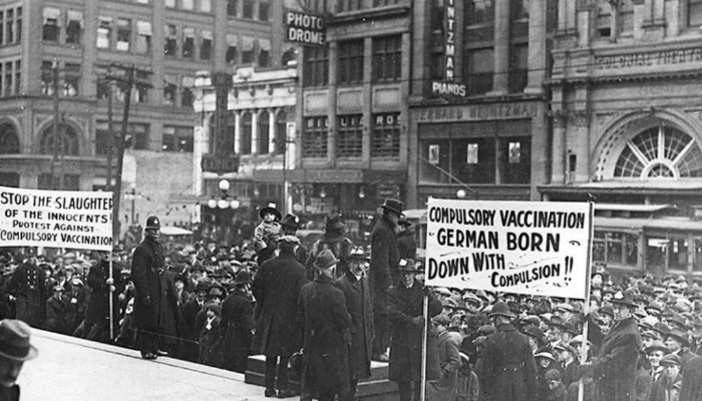 Rally of the Anti-Vaccination League of Canada, Old City Hall November 13, 1919